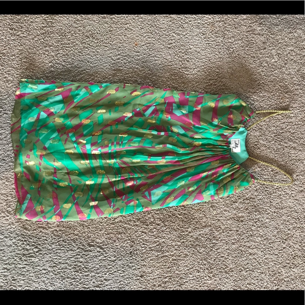 Milly Dress Size 0 Silk Polyester Metallic